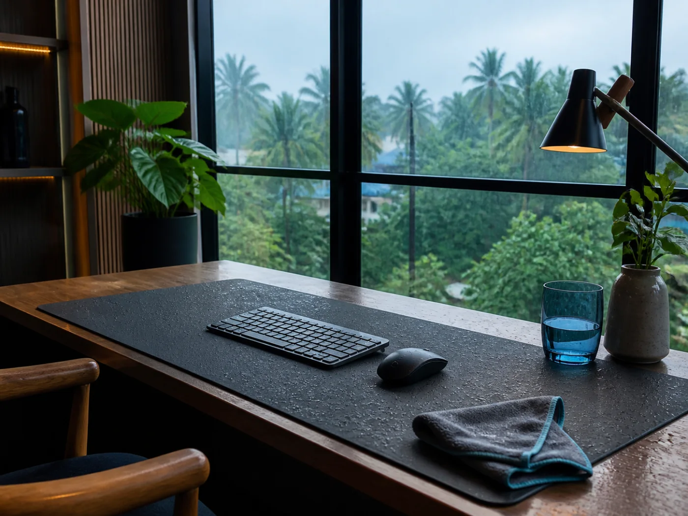 Humid compact Kochi apartment workspace