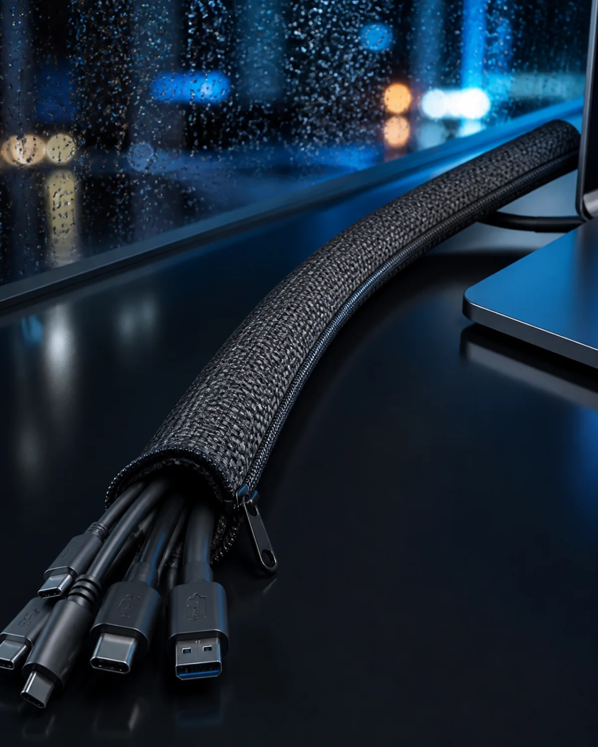 CableDry Sleeve organizing desk cables